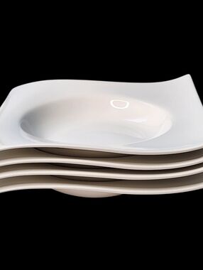 Maxwell & Williams White Basics Motion Rimmed Soup Bowls Set Of 4